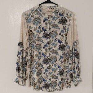 Mode Calcutta Women's Mixed Print Floral Blouse, 100% Viscose, Size S
